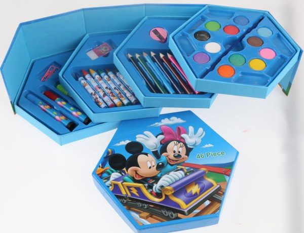 46 Pcs Painting Color Kit For Kids, Fun Disney/cartoon Character Art Set