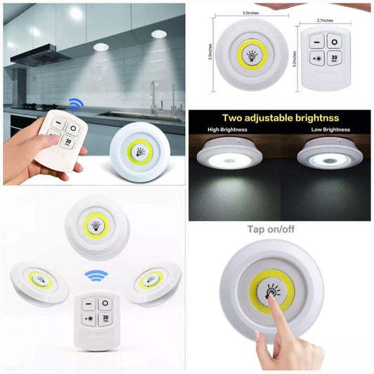 Led Light With Remote Control (pack Of 3 Lights)